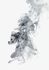 Fototapeta premium Abstract smoky shapes against a plain white background