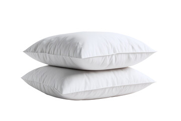 Two white pillows stacked neatly on black background