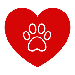 I love dogs concept with love heart symbol. Vector  illustration. 