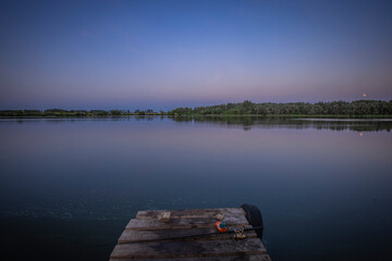 A lovely evening on the pond after sunset