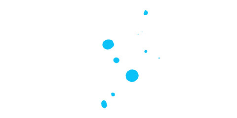 A simple abstract image of various sized blue circles scattered on a black background and gray outlines