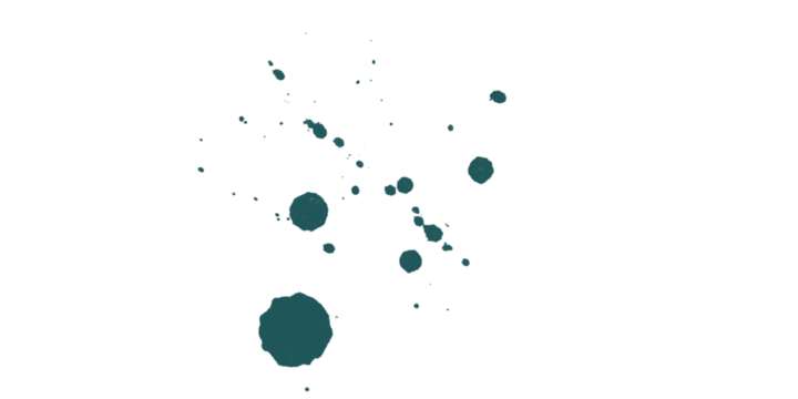 Pixelated teal circles and squares scattered on a black background creating an abstract digital art piece - Powered by Adobe