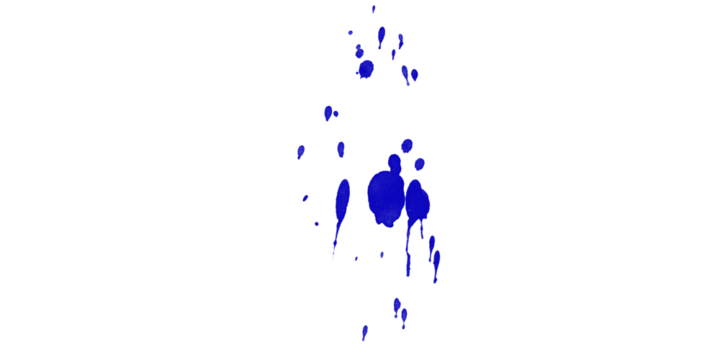 A dark background with a cluster of blue shapes resembling figures or abstract forms in the center