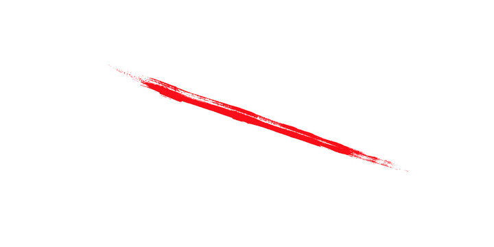 A red diagonal line with pixelated edges against a black background in a simple abstract design style