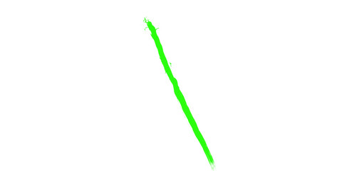 A bright green pixelated line diagonally across a black background in a simple graphic design style