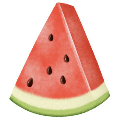 slice of red fresh watermelon with seeds summer fruit isolated on white clipart png transparent illustration