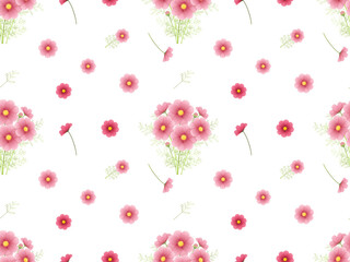 コスモスのシームレスパターン　A'