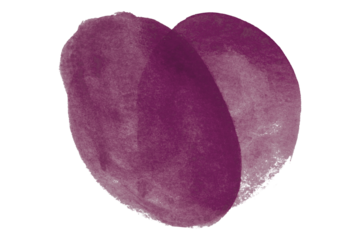 Purple circle pattern watercolor isolated on transparent background