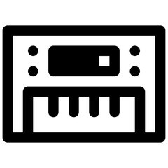 Keyboard. Outlined stroke vector icon with black-filled details.