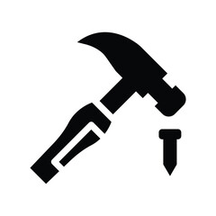 hammer glyph icon illustration vector graphic.eps