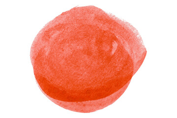 Red circle watercolor pattern isolated on transparent background.