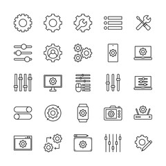 Setting line icon set