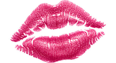 Pink Lips With Lipstick And Kiss Mark Isolated On Transparent Background Represents Love Romance And Passion