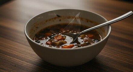 Vegetable Soup with a Spoon