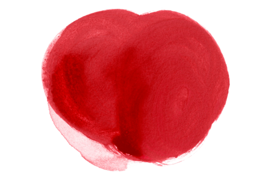 Red circle watercolor pattern isolated on transparent background.