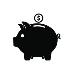 Obraz premium Piggy bank with dollar coin isolated on white background, symbolizing savings, finance, and investment for a secure financial future