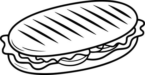 Grilled sandwich with lettuce and fillings bread