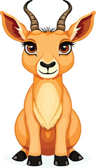 Fototapeta premium Adorable Gazelle Cartoon Character Illustration Cute Animal Graphic For Childrens Books Educational Resources And Vector Design Projects Adding A Playful Touch And Charm