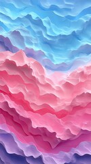 Abstract layered pastel waves