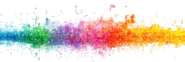 Obraz premium Abstract colorful spectrum of particles and dust explosion isolated on transparent background