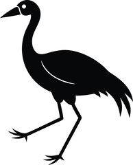Obraz premium Silhouette of a standing crane bird with long legs and neck animal wildlife