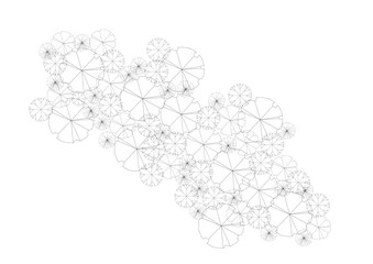 architecture drawing plant tree top view plan greenery vegetation vector. design nature architectural landscape set element illustration bush garden flora sapling minimal. architect isolated.