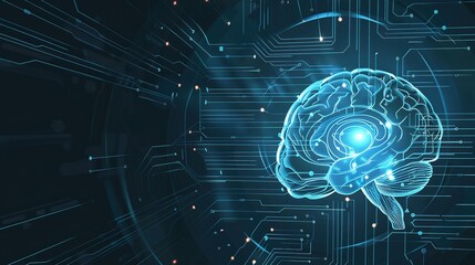 Advanced brain-computer interface technology digital background