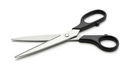 Black Handled Scissors With Silver Blades Isolated Transparent Background