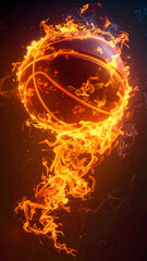 Fototapeta premium Fiery basketball