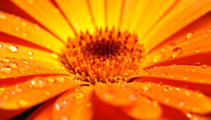 Close-up of vibrant orange flower with water droplets