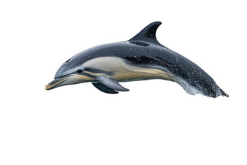 A beautiful dolphin jumping out of the water, isolated on transparent background