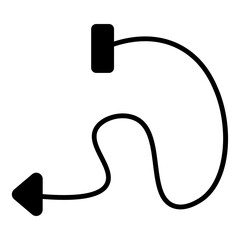 Winding, solid icon showing a complex path returning to the left.