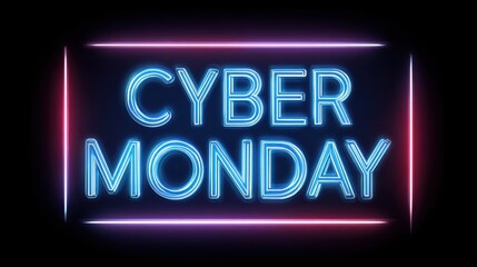 Cyber Monday neon light sign on a black background