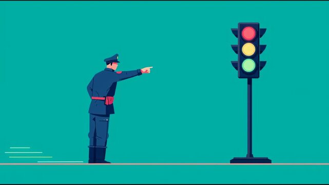 Traffic officer directing traffic