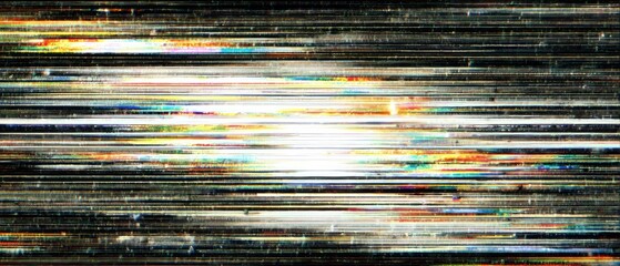 Abstract digital glitch image with horizontal lines and vibrant colors