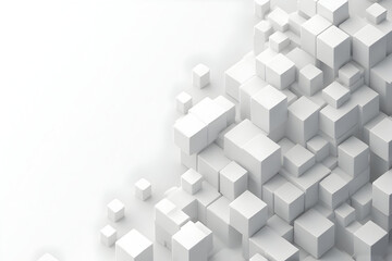 Obraz premium Geometric White Cubes Abstract Background for Modern Design