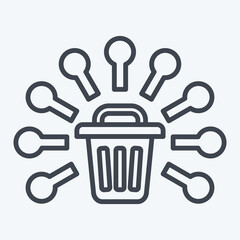 Icon Waste Management. related to Waste symbol. line style. design editable