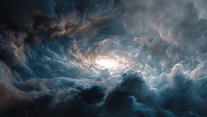 A swirling vortex of cosmic clouds
