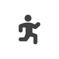 Walking person solid path icon