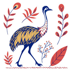 Obraz premium Colorful Vector Illustration of Birds on White Background