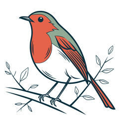 Colorful Vector Illustration of Birds on White Background