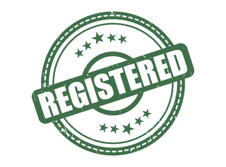 Registered Rubber Stamp Seal with a Star Border