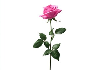 Single pink rose, vibrant, elegant