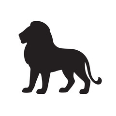 Lion silhouette white background