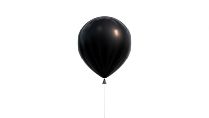 Elegant black balloon isolated on transparent background, perfect for party decorations, celebrations, and festive events
