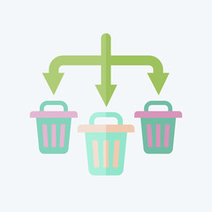 Icon Waste Sorting. related to Waste symbol. flat style. design editable