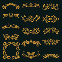 Luxury Gold Ornamental Frames Vector Collection
