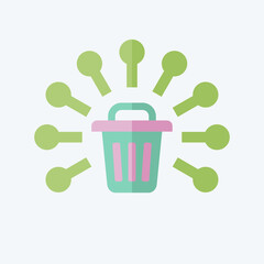 Icon Waste Management. related to Waste symbol. flat style. design editable