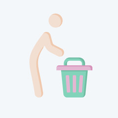 Icon Throw Away. related to Waste symbol. flat style. design editable