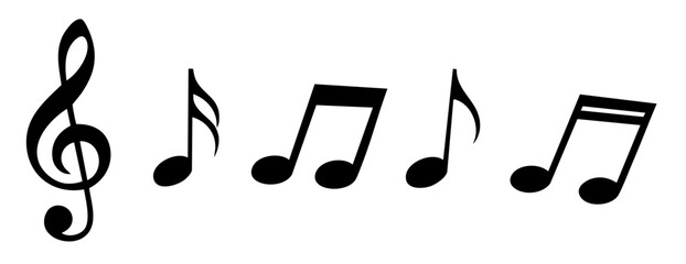 collection of musical note scale icon illustrations